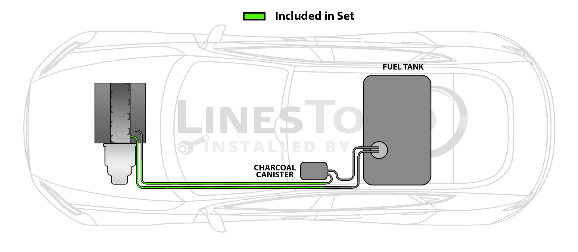 Buick Lucerne Fuel Line Set 2008 4.6L SS265-1C Stainless Steel