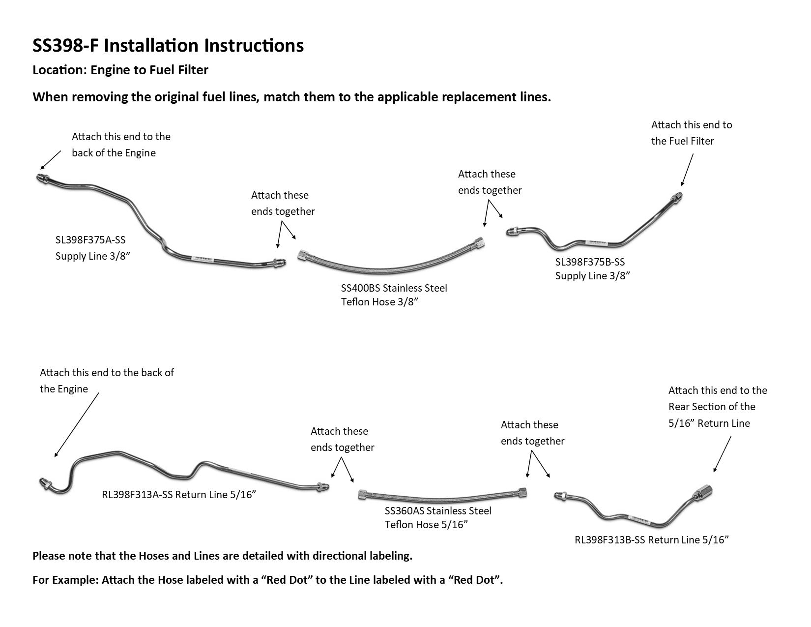 Ensemble de conduites de carburant avant pour camion Chevy 1992 Reg Cab/Ext Cab 4WD 5.0L FL398-F1B