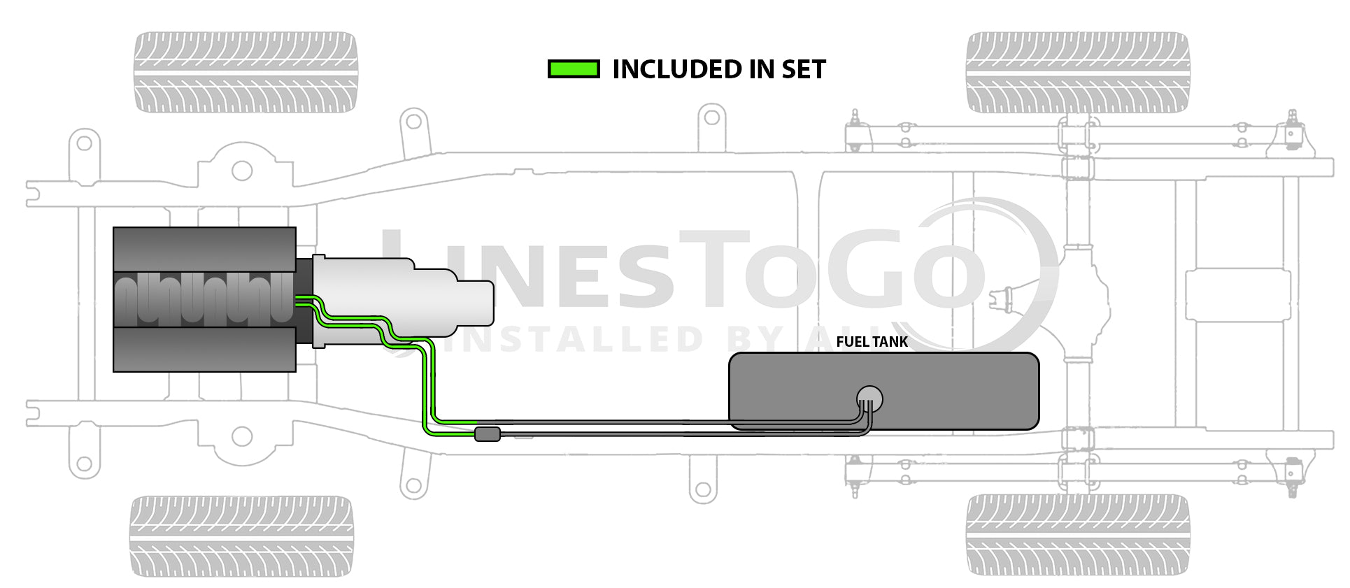 GMC Truck Front Fuel Line Set 2000 4WD Ext Cab & Reg Cab 4.3L SS398-J2C Stainless Steel