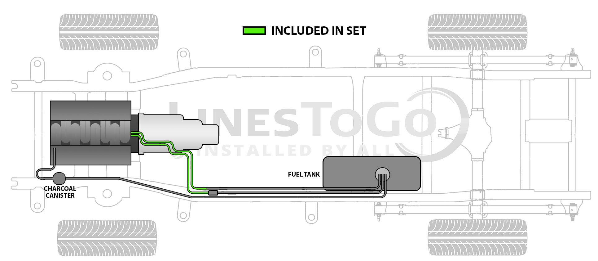 Chevy Front Fuel Line Set 1990 C1500 2WD Reg Cab 6.5ft Bed 4.3L SS399-P1A Stainless Steel
