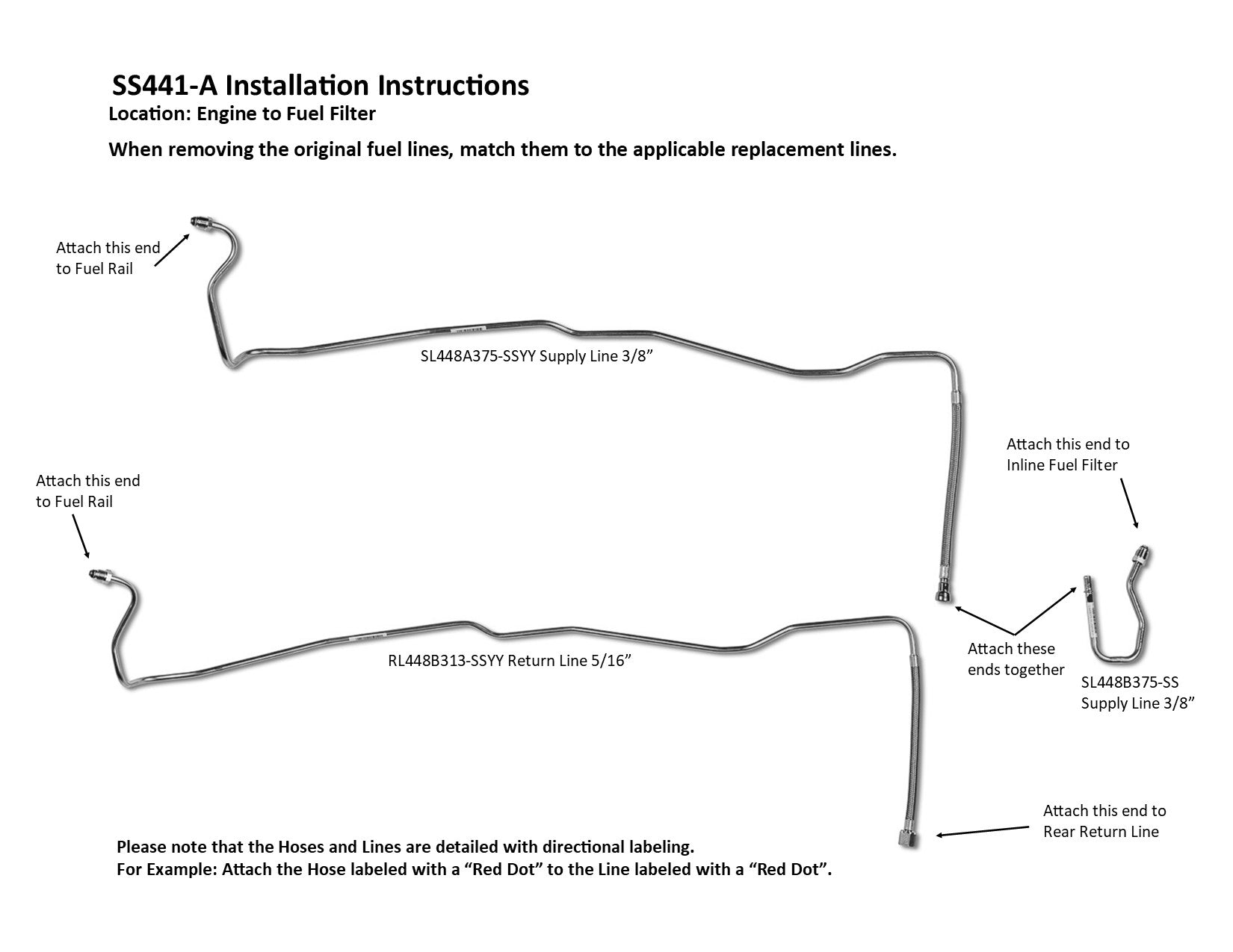 Ensemble de conduites de carburant Chevy SSR 2003 5,3 L FL446-C2A