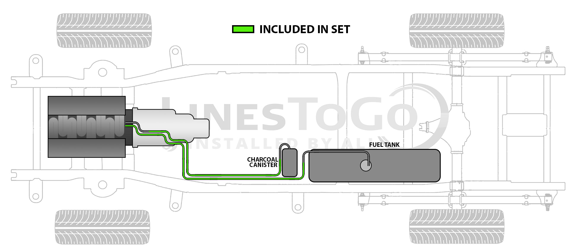 GMC Sierra Fuel Line Set 2006 1500 Ext Cab 5.75ft Bed 5.3L SS486-D3A Stainless Steel