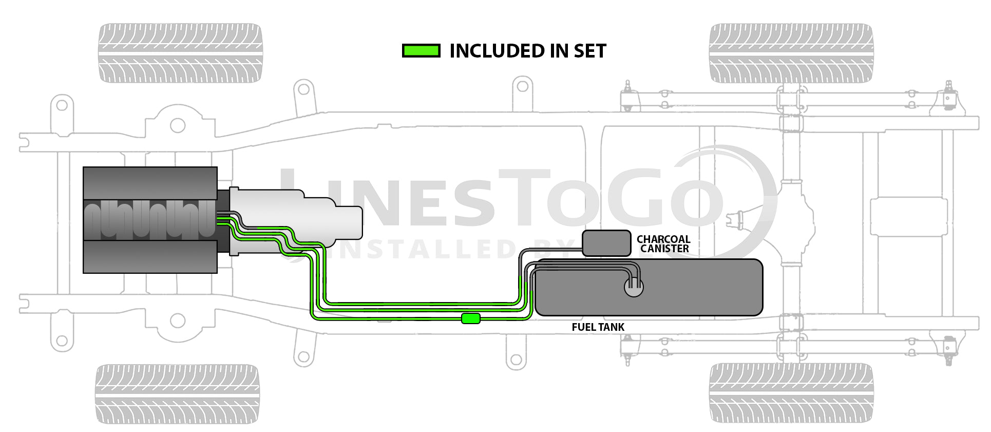 GMC Sierra Fuel Line Set 2003 1500 Exc. HD, Ext Cab 6.0L Non Flex Fuel SS488-G2N Stainless Steel