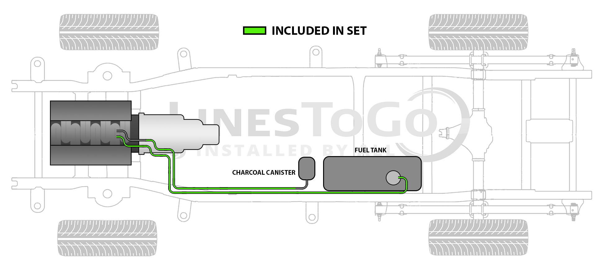 Ensemble de conduites de carburant pour fourgonnette Chevy Express 2008 2500/3500 2WD 4.8L 155" WB FL499-L1A