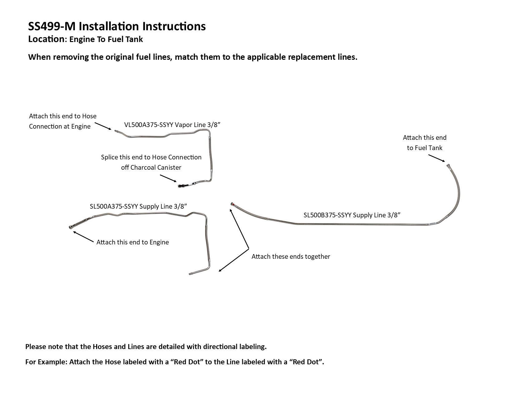 Chevy Express Van Fuel Line Set 2009 3500 Cutaway Cab 139"WB 4.8L SS499-M1C Stainless Steel
