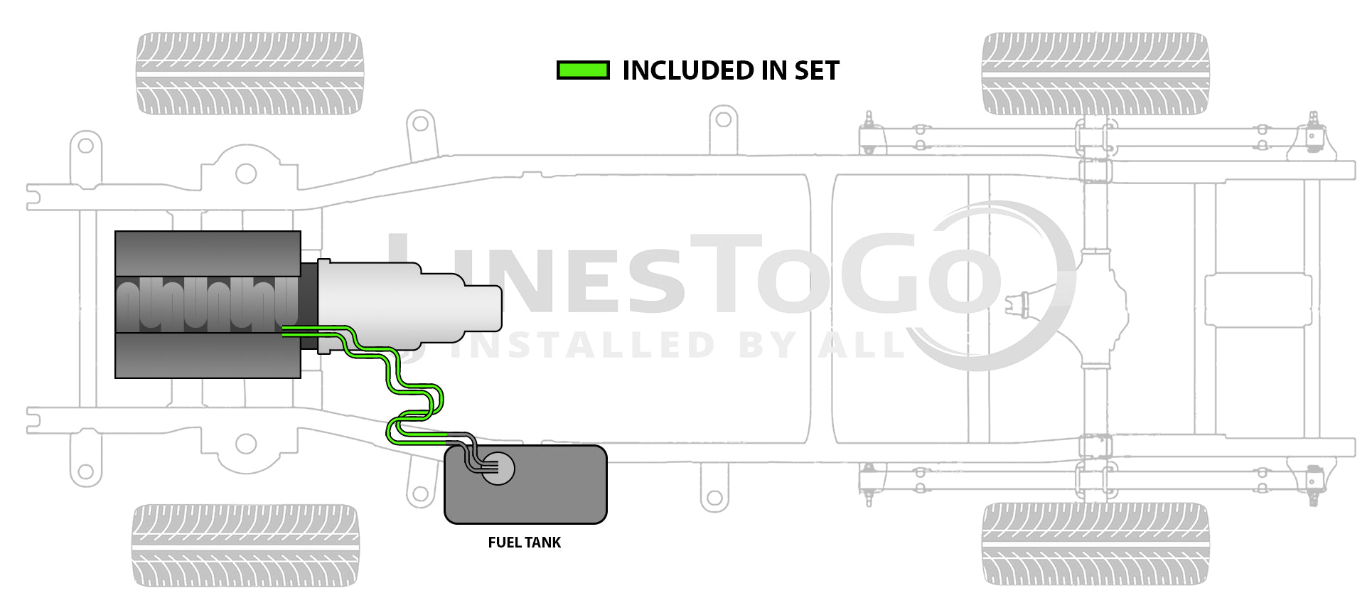 GMC TopKick Front Fuel Line Set 2005 C4500/5500 6.6L SS588-M2C Stainless Steel