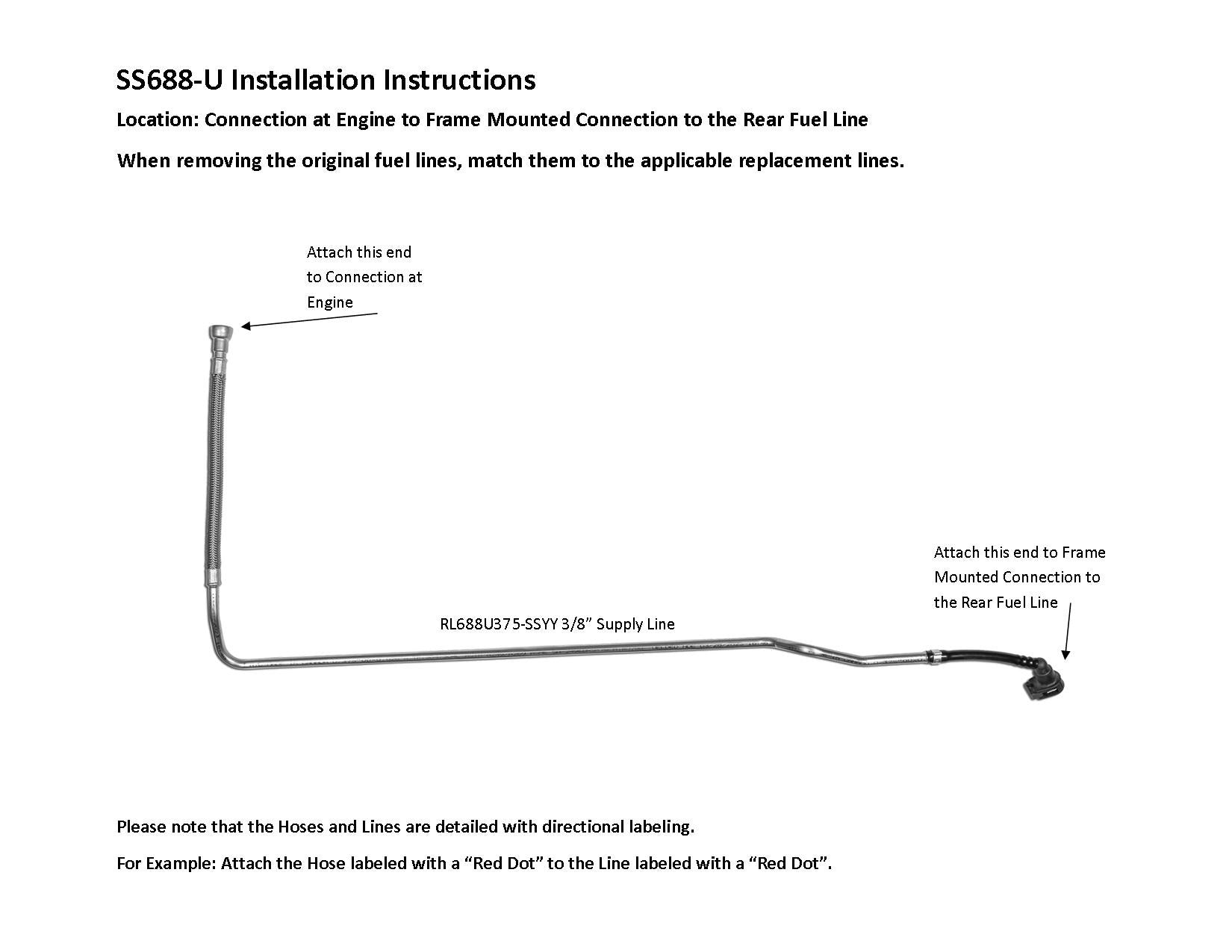 2005 GMC Topkick Truck 6500/7500/8500 7.2L Fuel Lines GMC Feed Lines