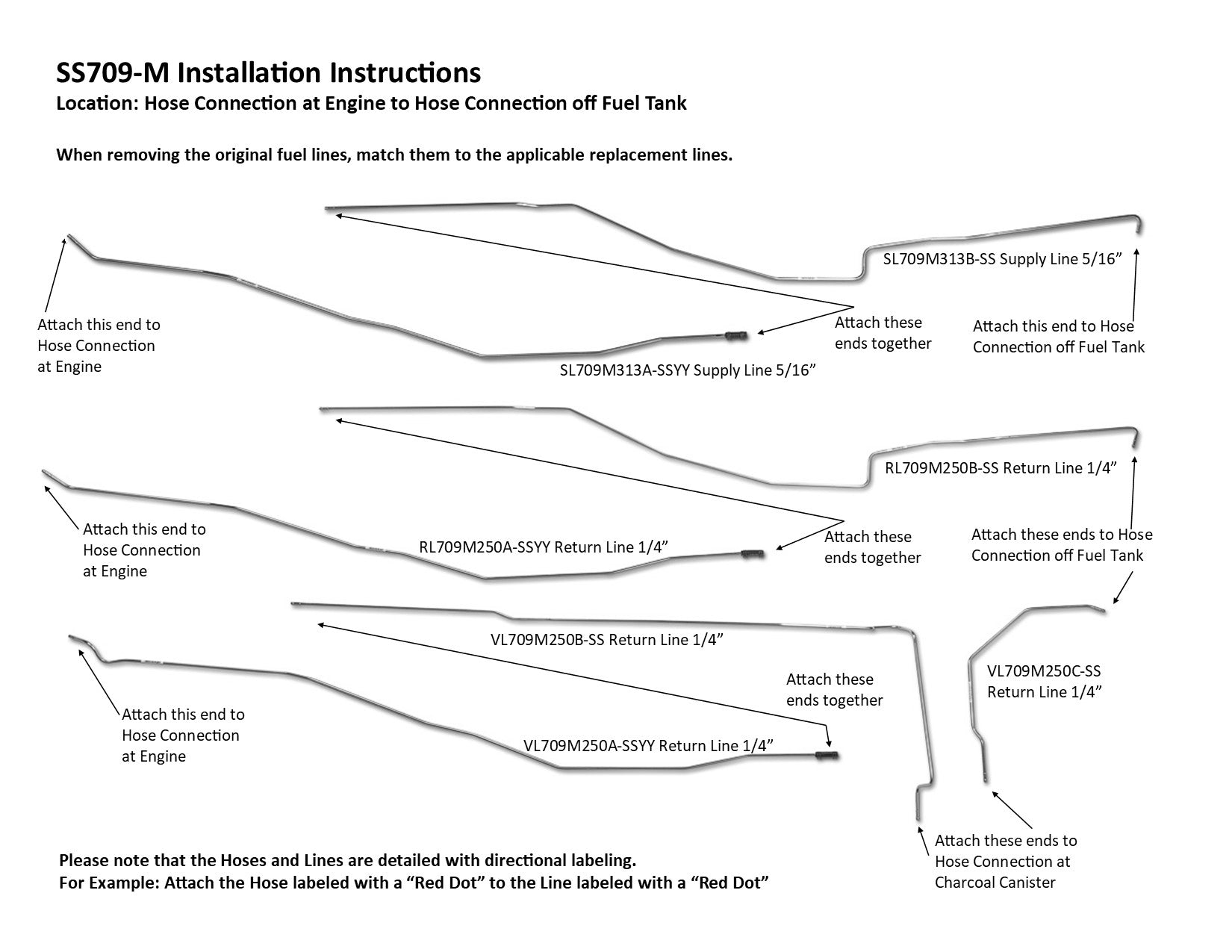 Dodge Ramcharger Fuel Line Set 1986 2WD 5.2L SS709-M1F
