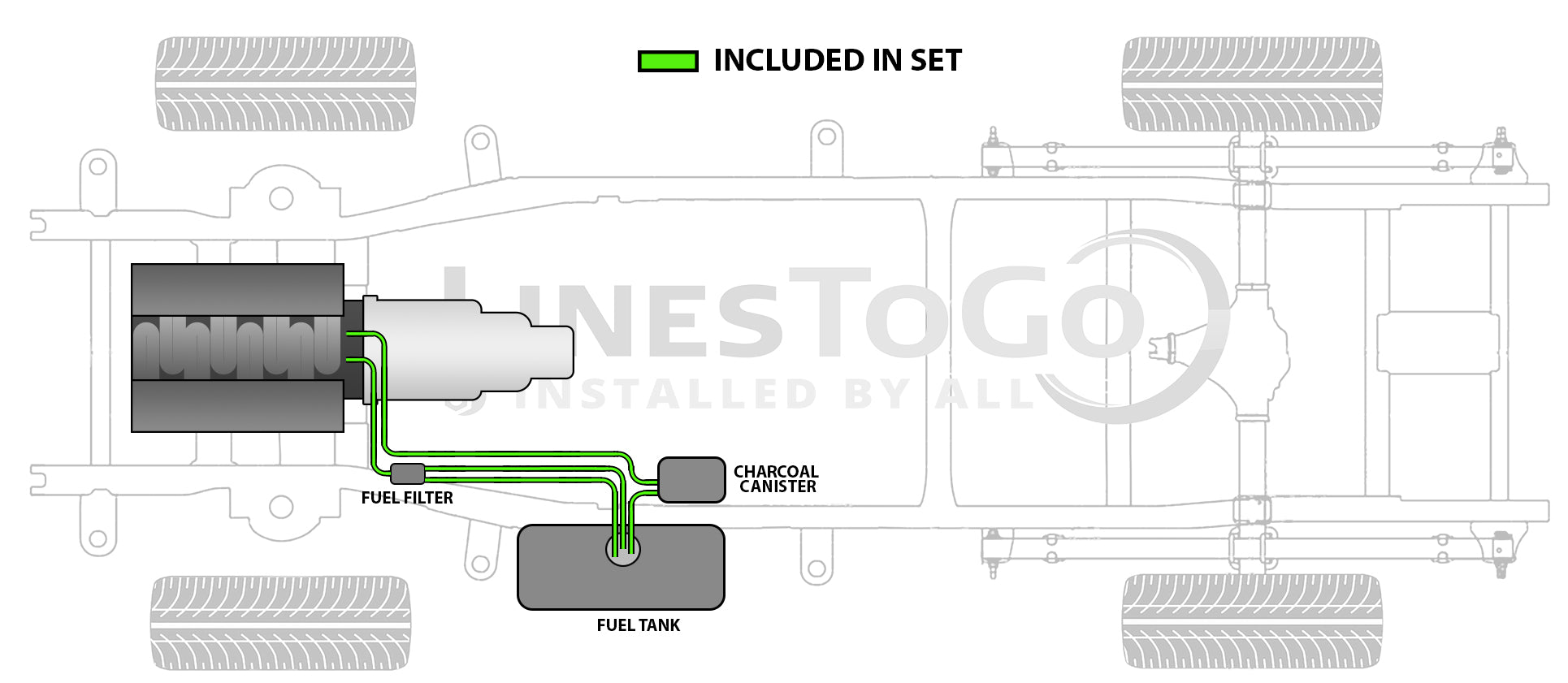 GMC TopKick Fuel Line Set 2006 C6500/7500/8500 8.1L SS788-D2A Stainless Steel