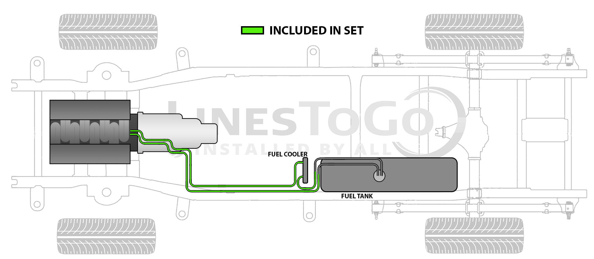 Juego de líneas de combustible de fácil instalación para Chevy Silverado 2008 C/K2500HD/3500 Crew Cab 6.6L SS887-D1E Acero inoxidable