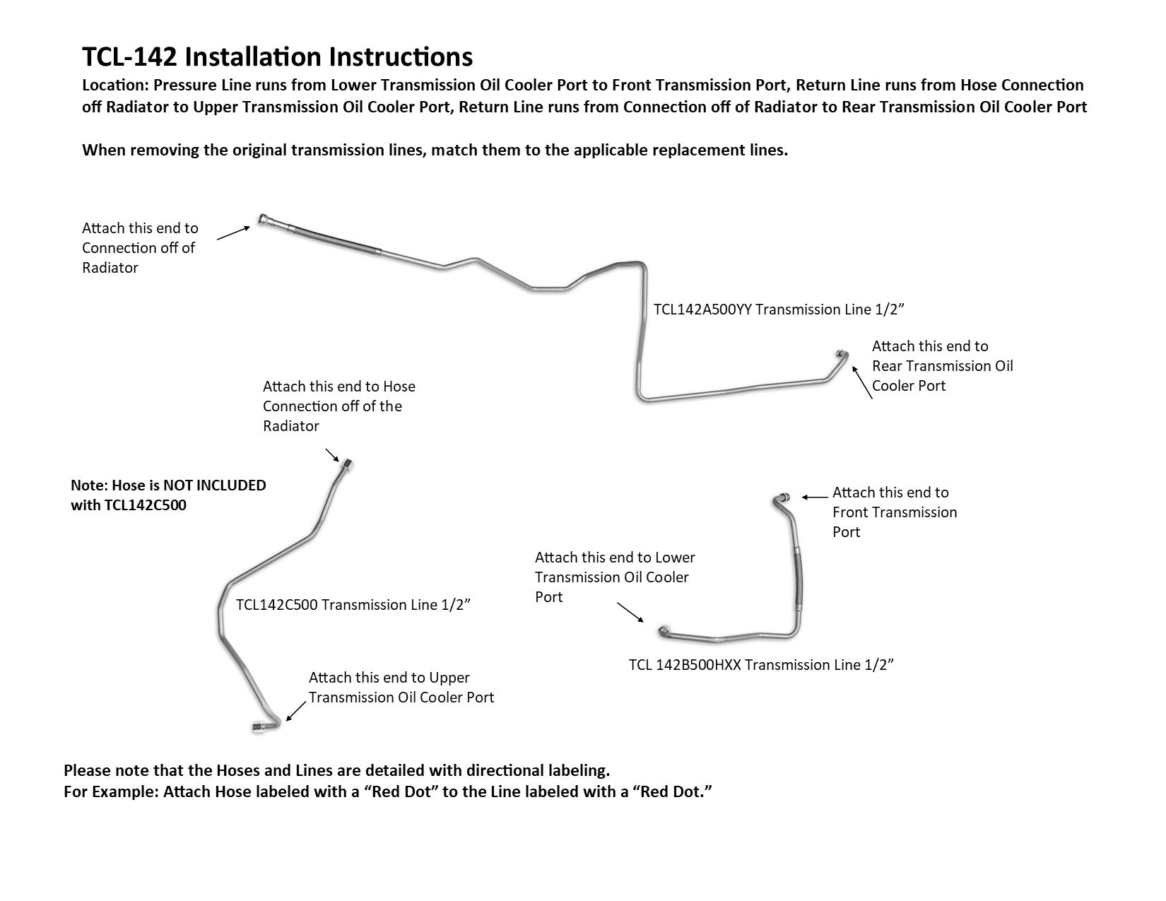 Dodge Ram 2500 Transmission Line Set 2008 Diesel Engine 5.9L TCL-142-1D