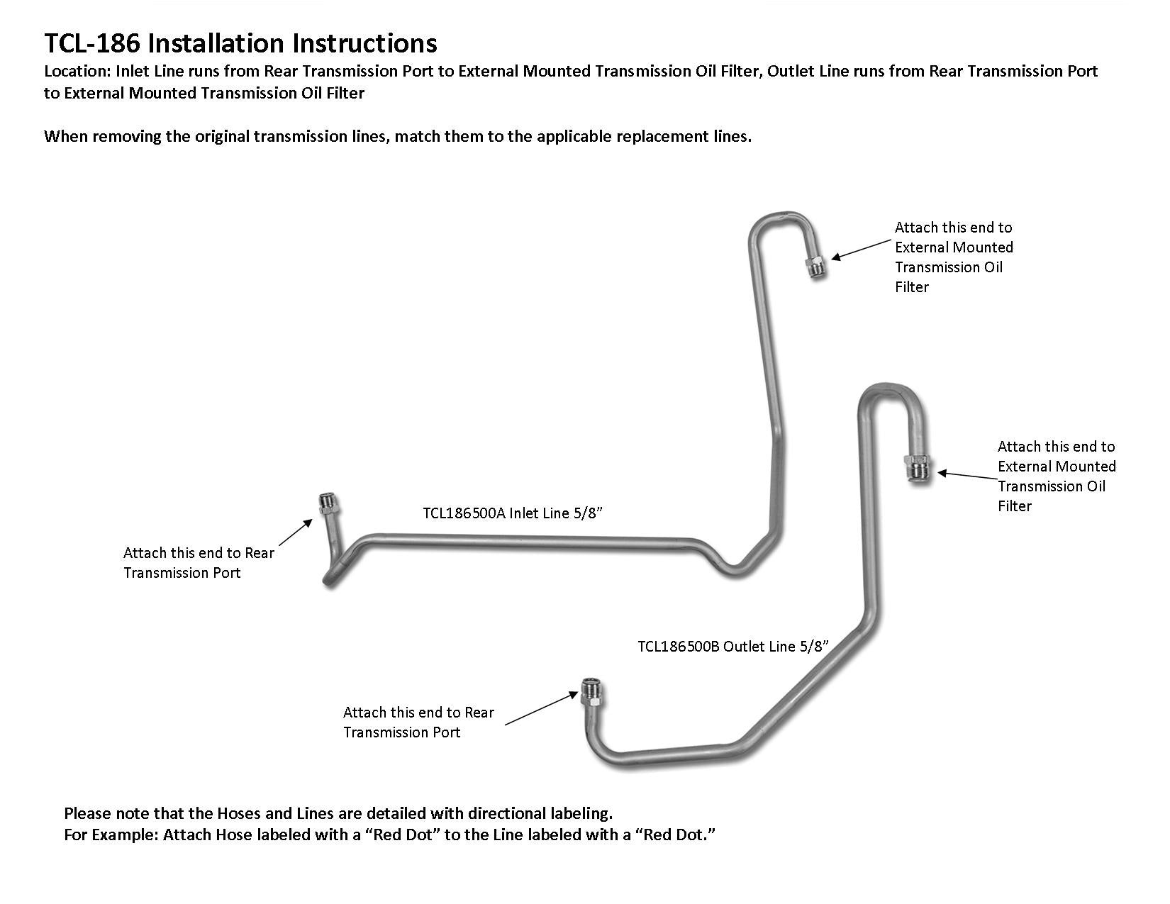 Ford Truck Transmission Line Set 2007 F350 SD 6.0L TCL-186-2B
