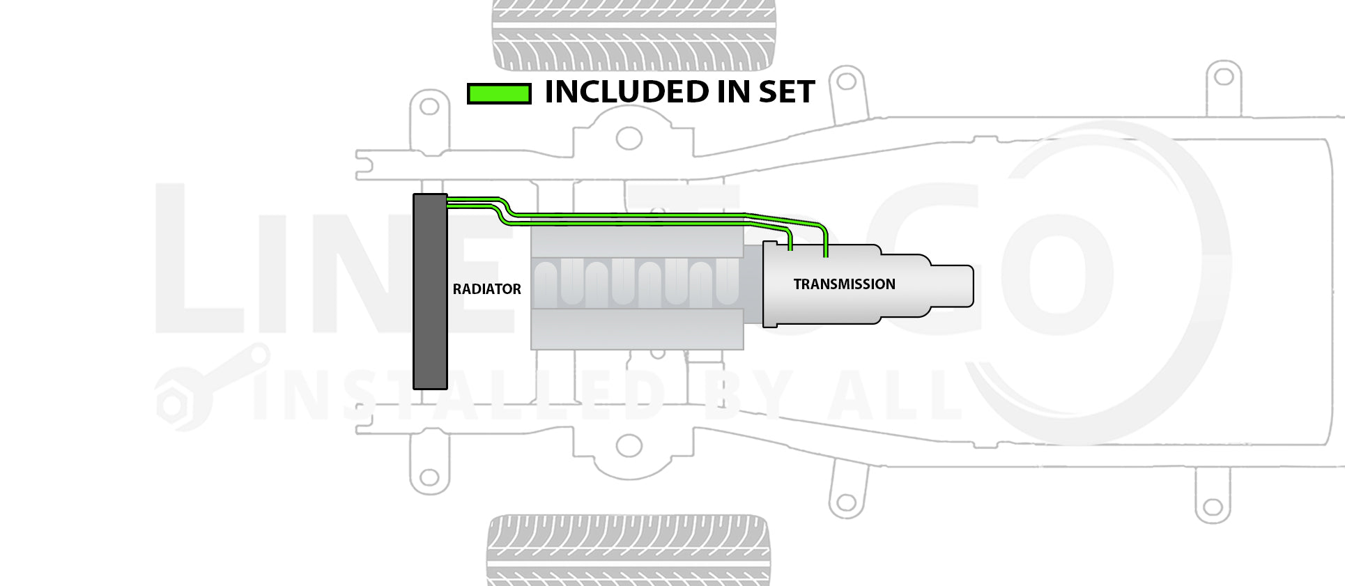 Ford F150 Transmission Line Set 1990 2WD Automatic Reg/Ext Cab 4.9L TCL-189-SS1D Stainless Steel