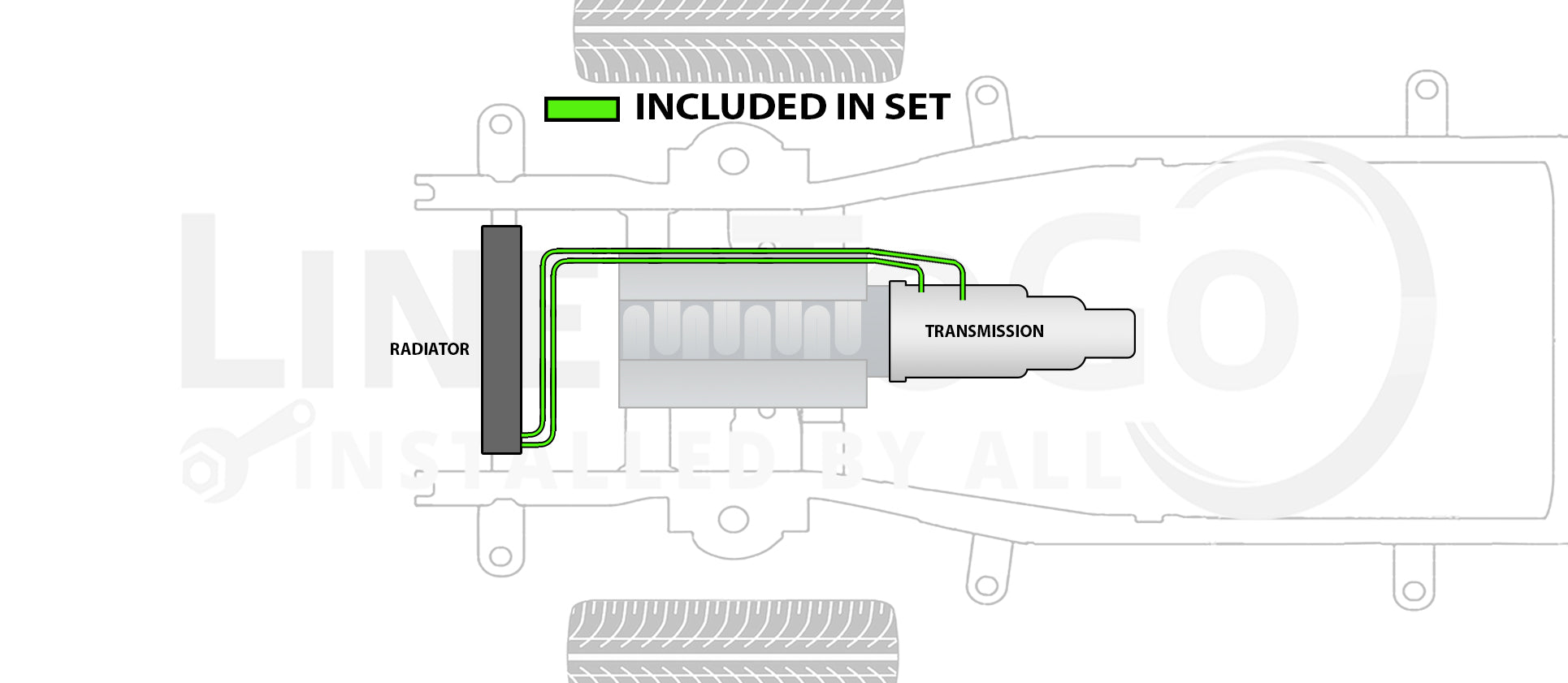 Ford Mustang Transmission Line Set 2000 3.8L TCL-190-SS1C Stainless Steel