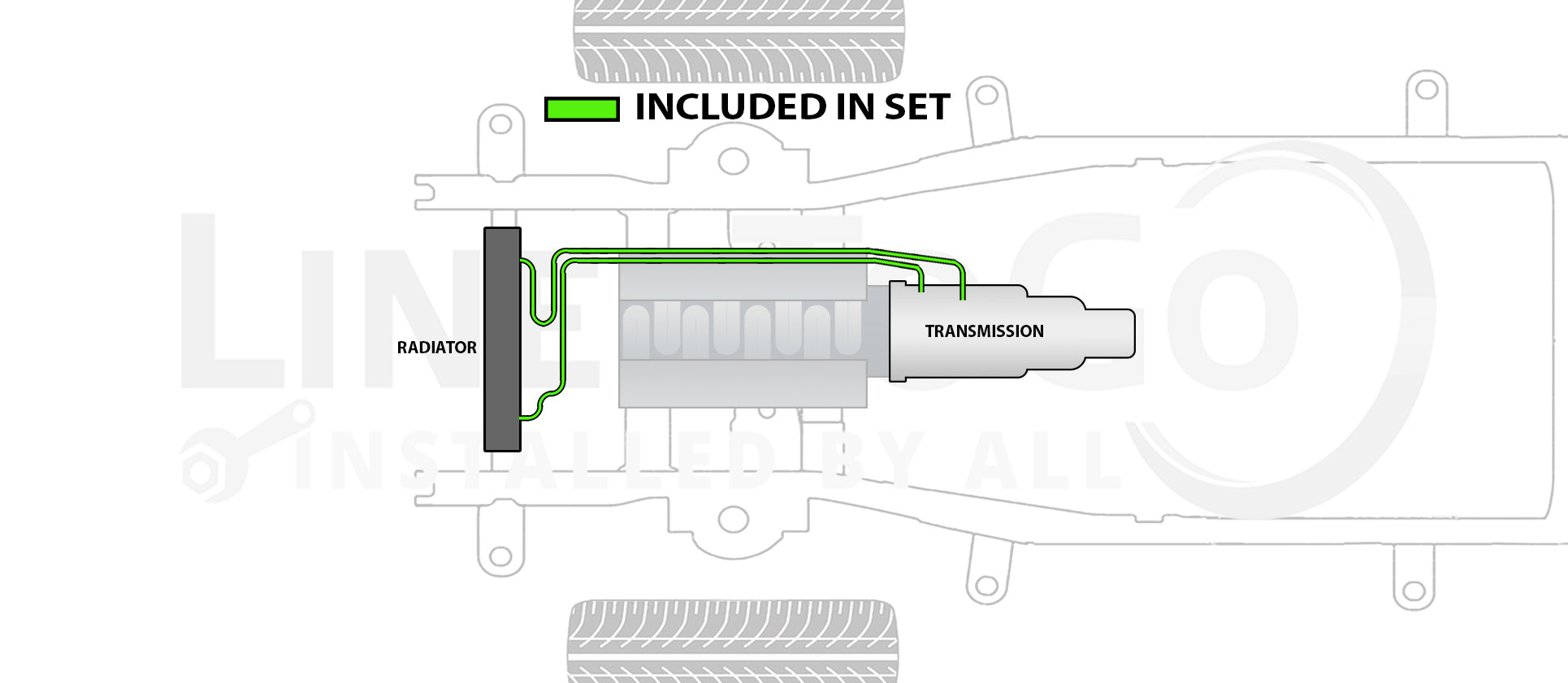 Chevy Colorado Transmission Line Set 2009 Ext Cab 6ft Bed/Crew Cab 5ft Bed 5.3L TCL-194-SS1A Stainless Steel
