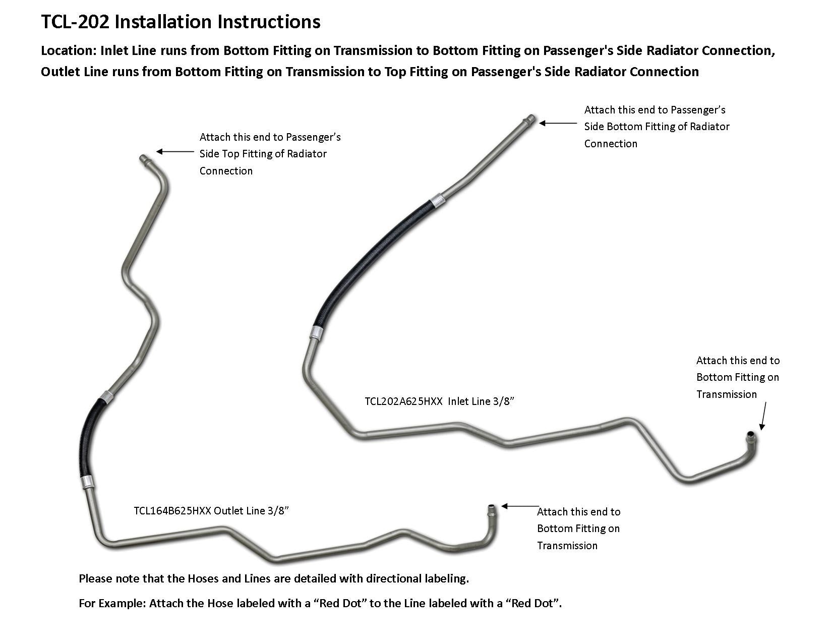 GMC TopKick Transmission Line Set 2007 C4500/5500 8.1L TCL-202-2D