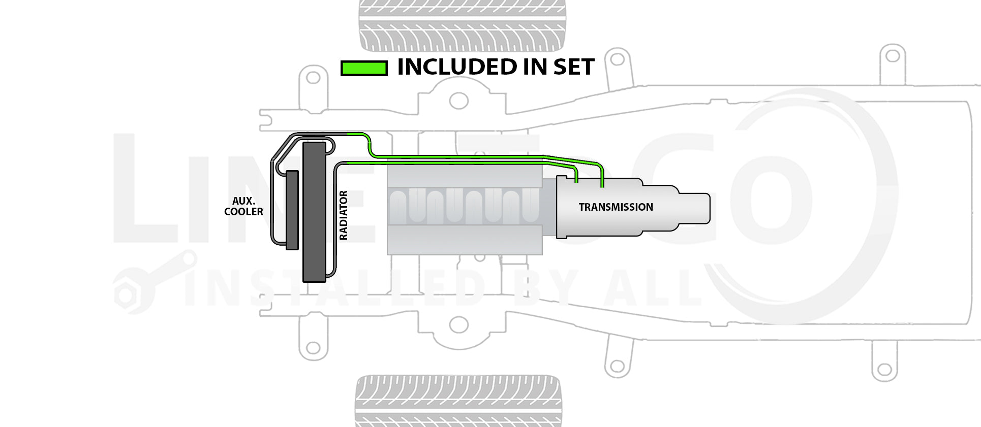 Toyota Tundra Transmission Line Set 2002 4.7L TCL-208-SS2I Stainless Steel