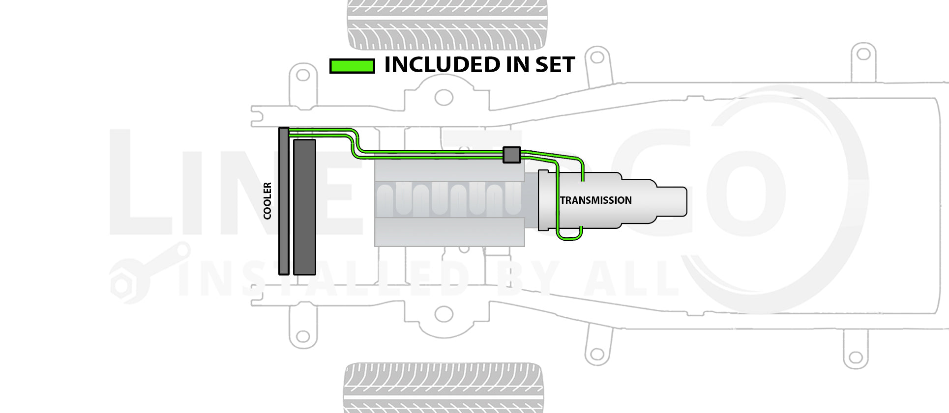 Juego de líneas de transmisión para Jeep Grand Cherokee 2008 6.1L TCL-212-SS1F Acero inoxidable