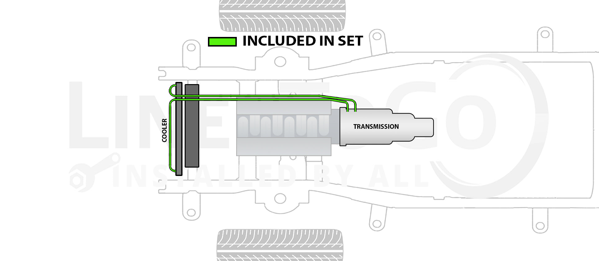 Ford Truck F450 SD Transmission Line Set 2001 7.3L TCL-235-SS3C Stainless Steel