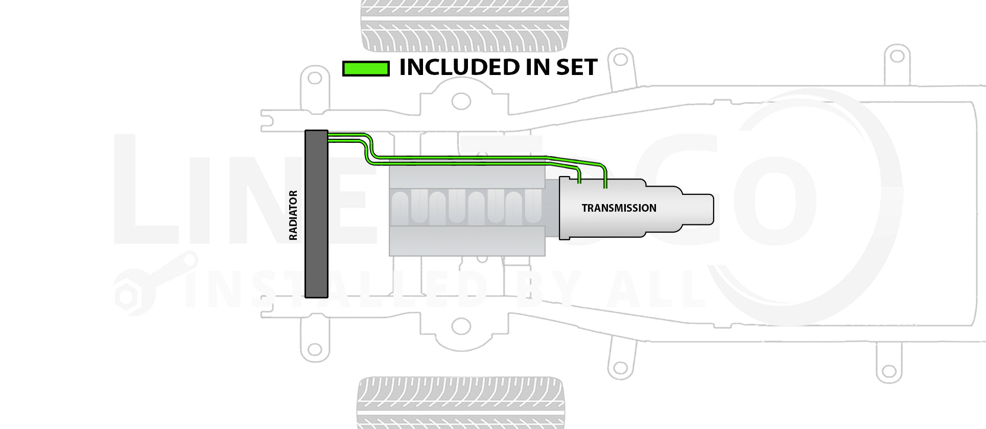 GMC Savana 2500 Transmission Line Set 2009 6.0L TCL-240-SS2B Stainless Steel