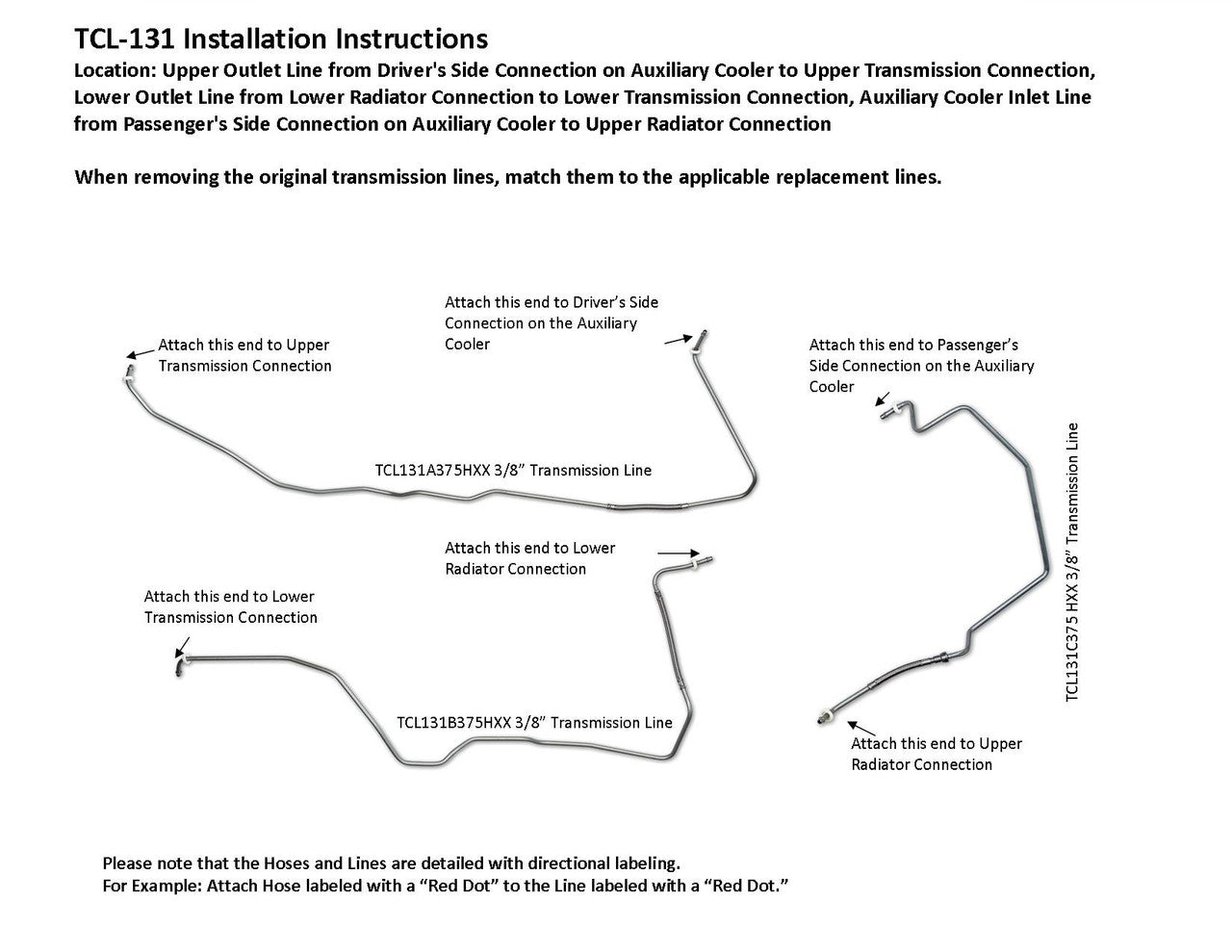 2007 Chevy Suburban 1500 5.3L, 6.0L Transmission Cooler Lines - LinesToGo