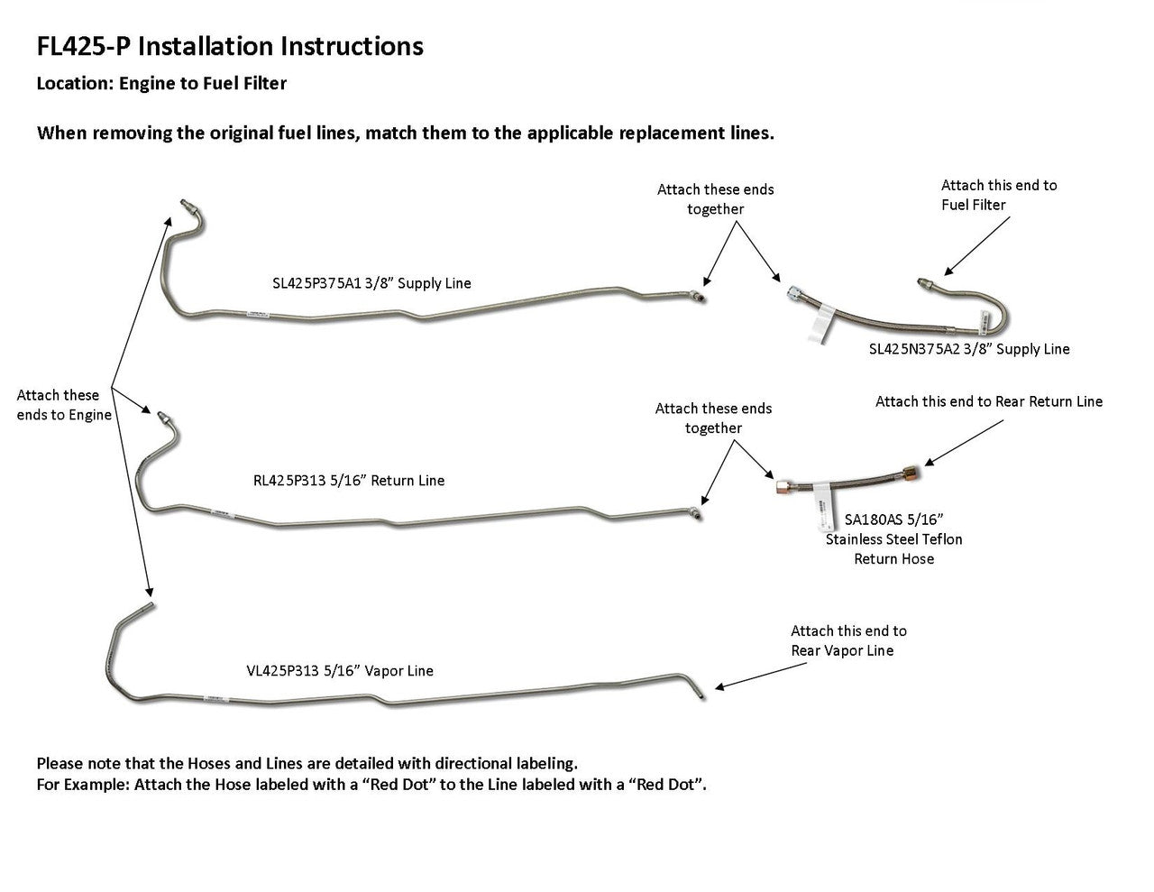 Juego de tuberías de combustible delanteras para Chevy Blazer 1996 AWD 4.3L FL425-P1A