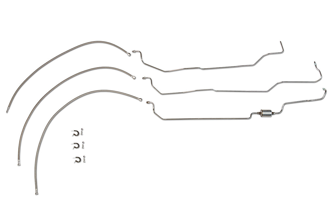 Chevy Silverado Fuel Line Set 2002 2500 Exc. HD, Ext Cab 6.5ft Bed 6.0L SS888-G7B Stainless Steel