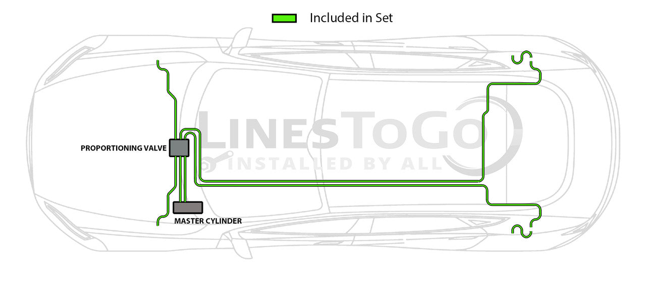 Honda CRV Brake Line Set 2000 2.0L BL-1122-SS1B Stainless Steel