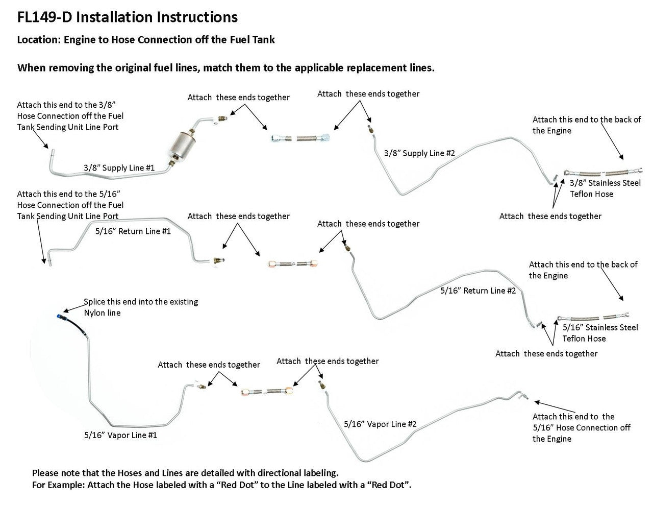 Cadillac Escalade EXT 1500 Fuel Line Set 2001 6.0L Non Flex Fuel FL149-D7J