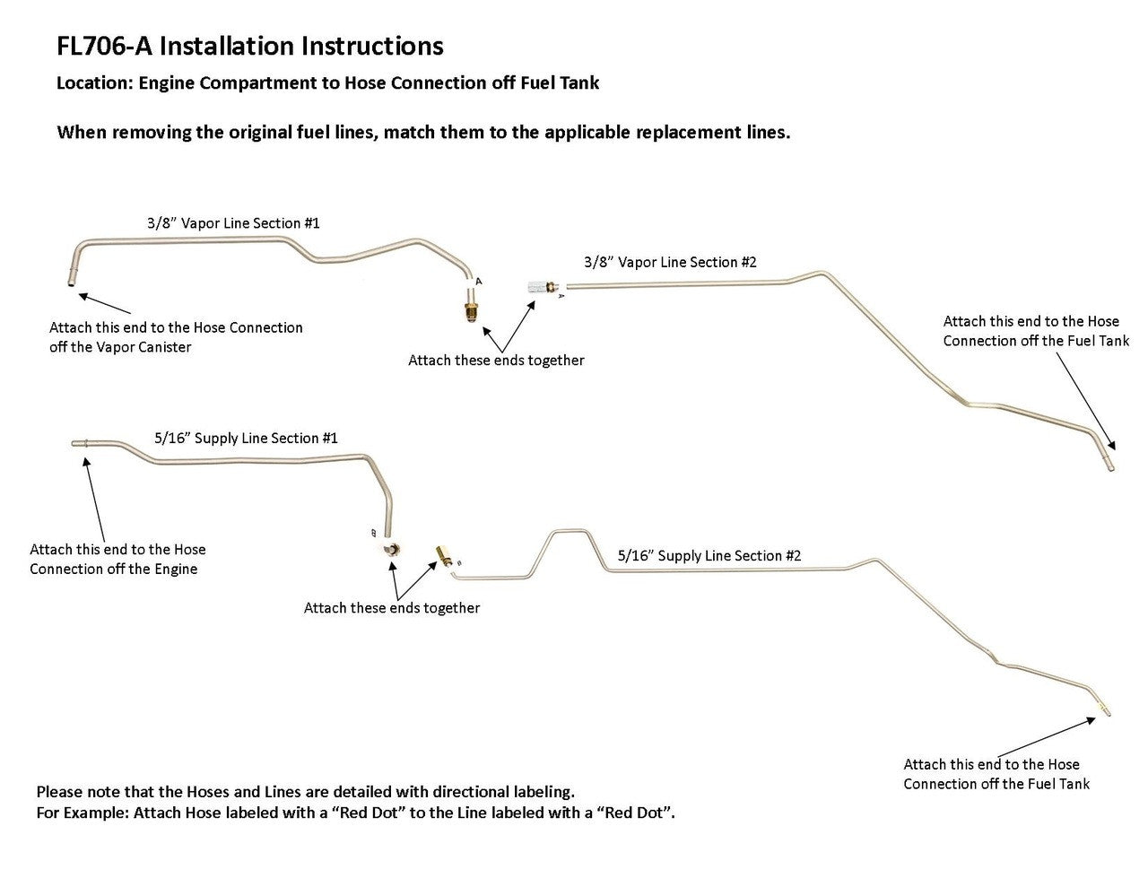 Plymouth Voyager Fuel Line Set 1997 2WD 3.0L 113" WB FL706-A3B