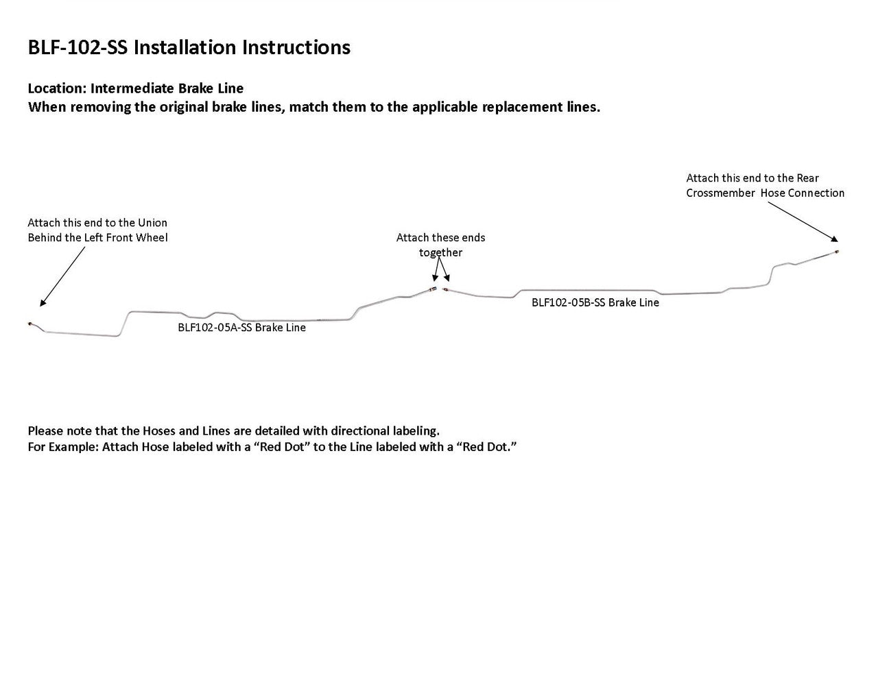 Ford F250 SD Intermediate Brake Line 2001 2WD Ext Cab 8ft Bed/Crew Cab 6.5ft Bed 5.4L BLF-102-SS1C Stainless Steel