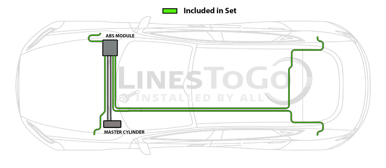Mini Cooper Convertible Brake Line Set 2009 1.6L BLMC-100-SS2G Stainless Steel