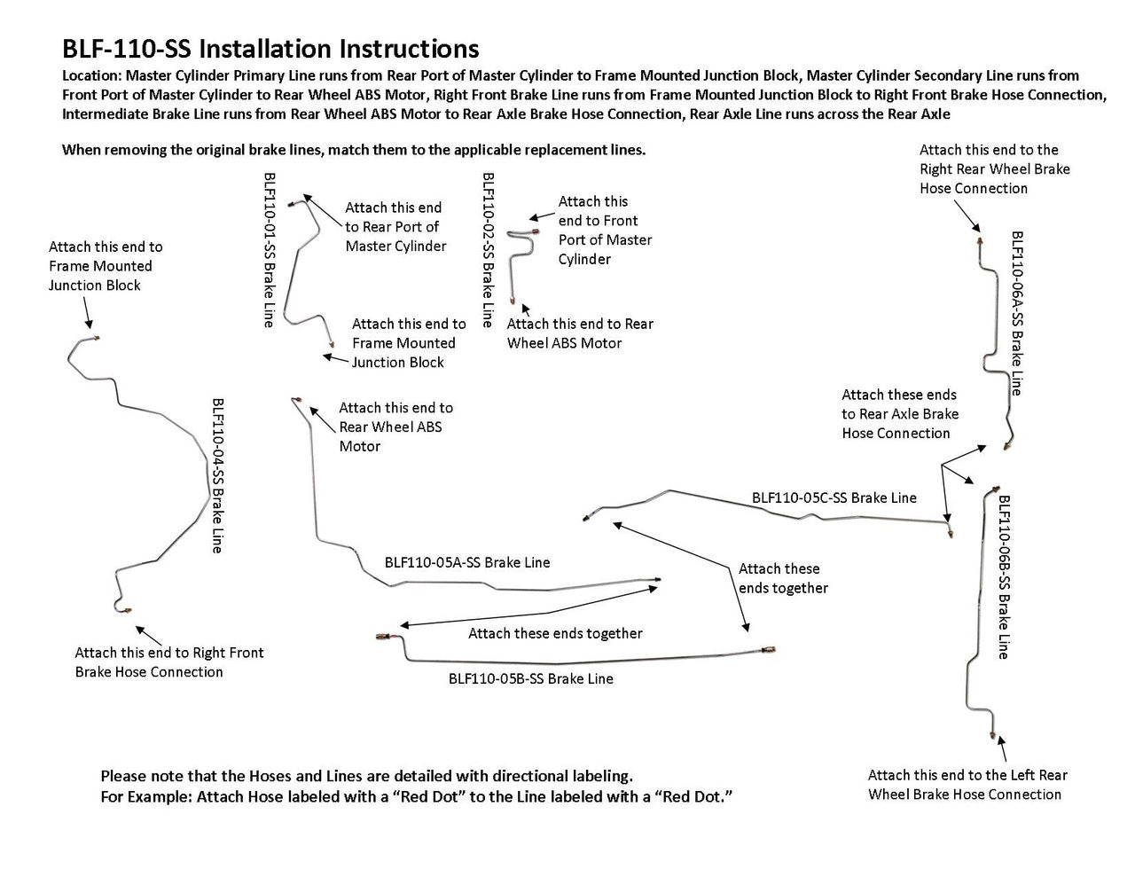 Juego de líneas de freno para Mazda B4000 2001 2WD Ext Cab 6ft Bed 3.0L BLF-110-SS3K Acero inoxidable