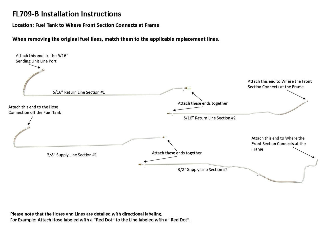Juego de tuberías de combustible traseras para camioneta Dodge Ram Pick Up 1993 250 2WD Club Cab 8 pies 5.9L FL709-B3B