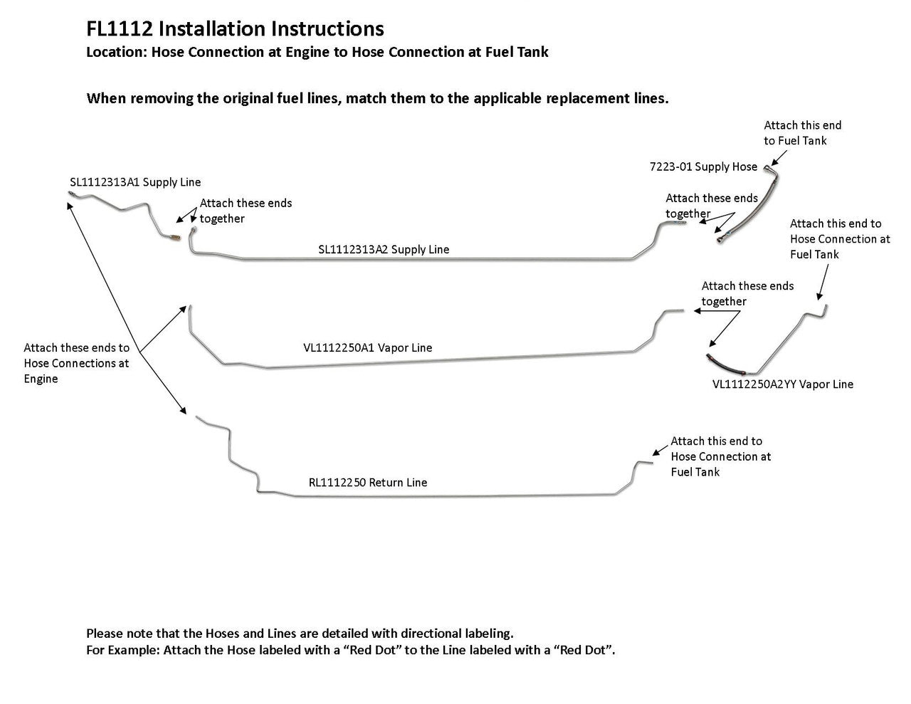 Honda CRV Fuel Line Set 1999 2.0L FL1112-1A