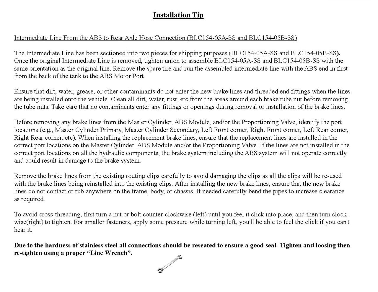 GMC Sierra Brake Line Set 2005 3500 Reg Cab 137" WB 6.0L BLC-183-SS2C Stainless Steel