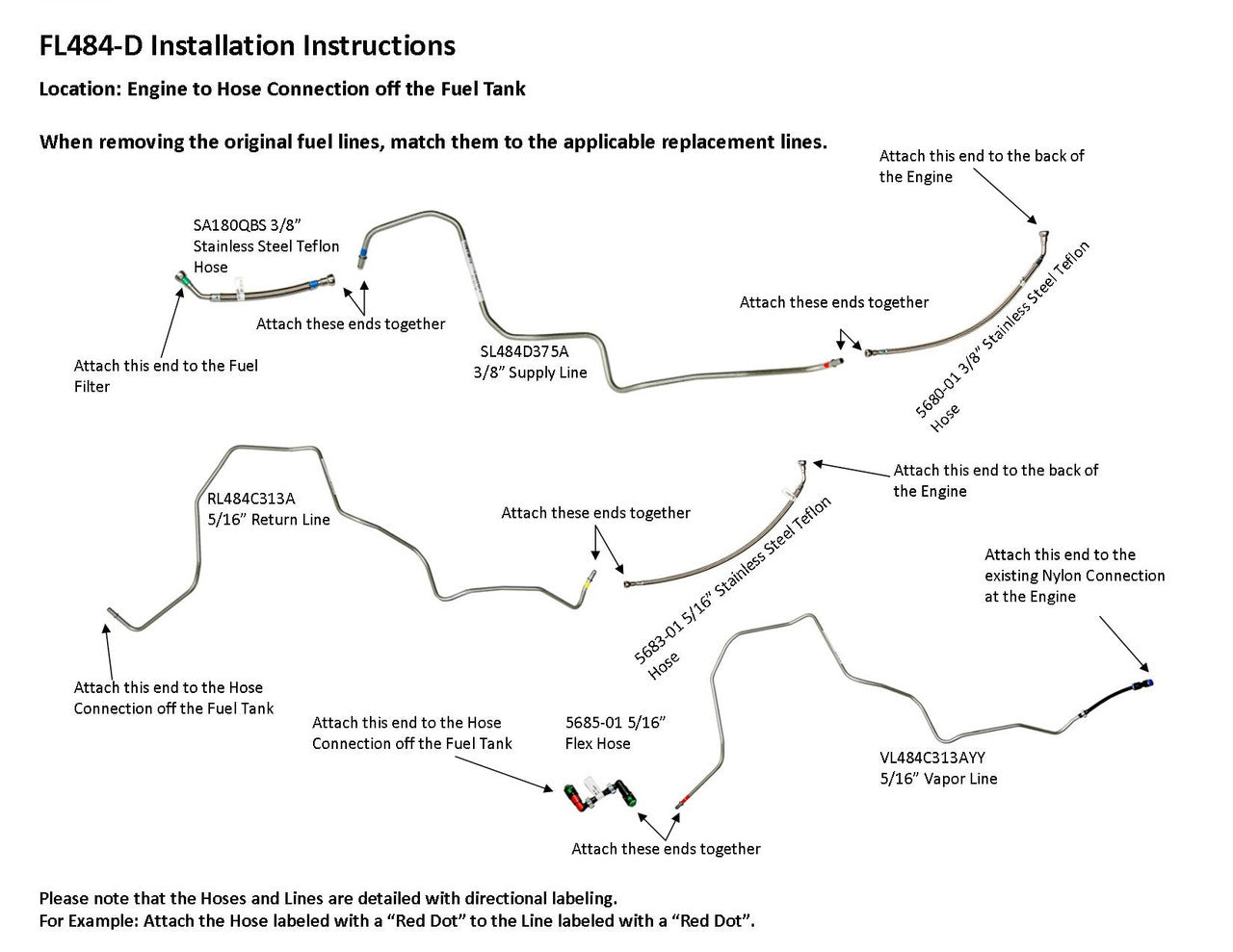 Buick Rendezvous Fuel Line Set 2004 3.4L FL484-D1A