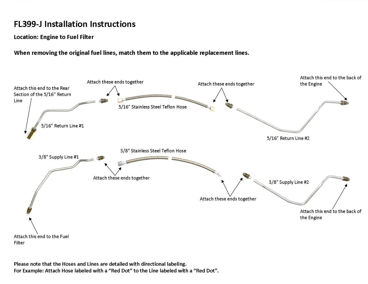 GMC Truck Front Fuel Line Set 1998 C Series Reg Cab 8ft Bed 2WD 5.7L FL399-J2E