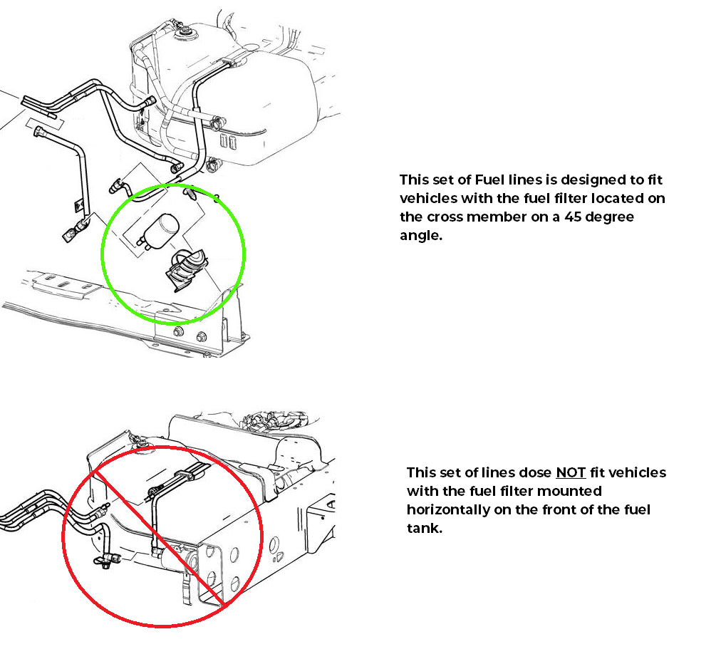 Juego de tuberías de combustible para GMC Envoy 2004, 4,2 l, con filtro de combustible remoto y tanque de combustible de 25 galones FL446-A3B