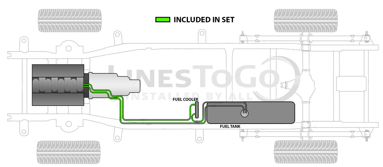GMC Sierra EZ Install Fuel Line Set 2010 C/K2500HD/3500 Reg Cab 8ft Bed 6.6L SS887-F2G Stainless Steel