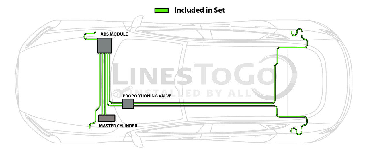 Honda CRV Brake Line Set 2000 4WD 2.0L BL-1123-SS1B Stainless Steel