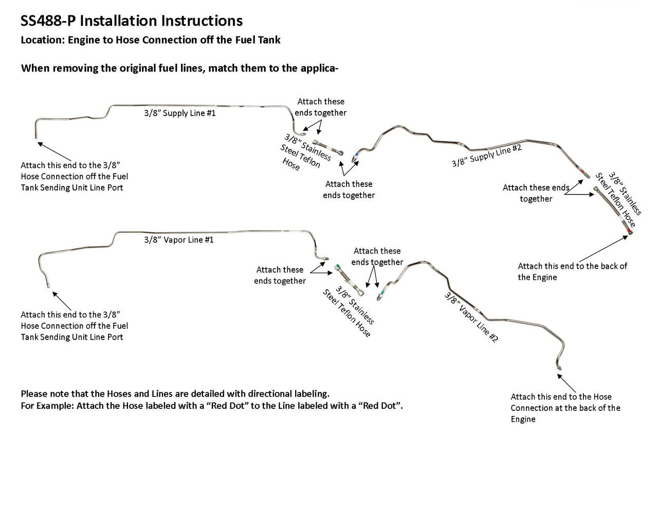Juego de tuberías de combustible para Chevy Silverado 2010 2500HD/3500/3500HD Ext Cab 6.0L SS488-P5D Acero inoxidable