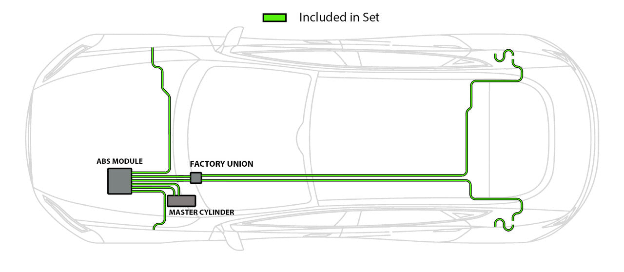 Honda Accord Brake Line Set 1996 2.2L BL1126-SS1C Stainless Steel