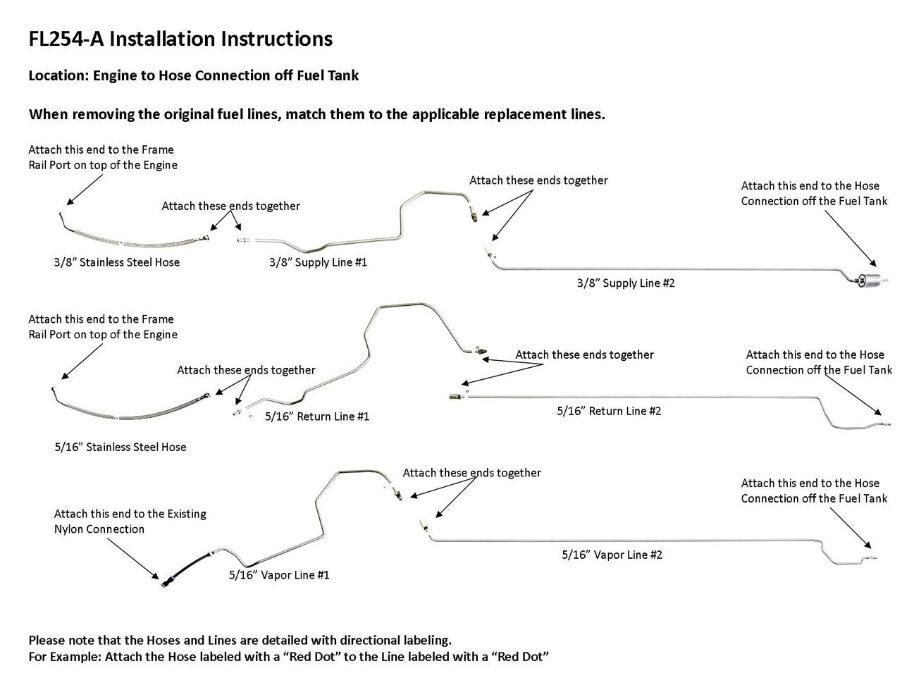 Chevy Impala Base Fuel Line Set 2002 3.4L FL254-A3I