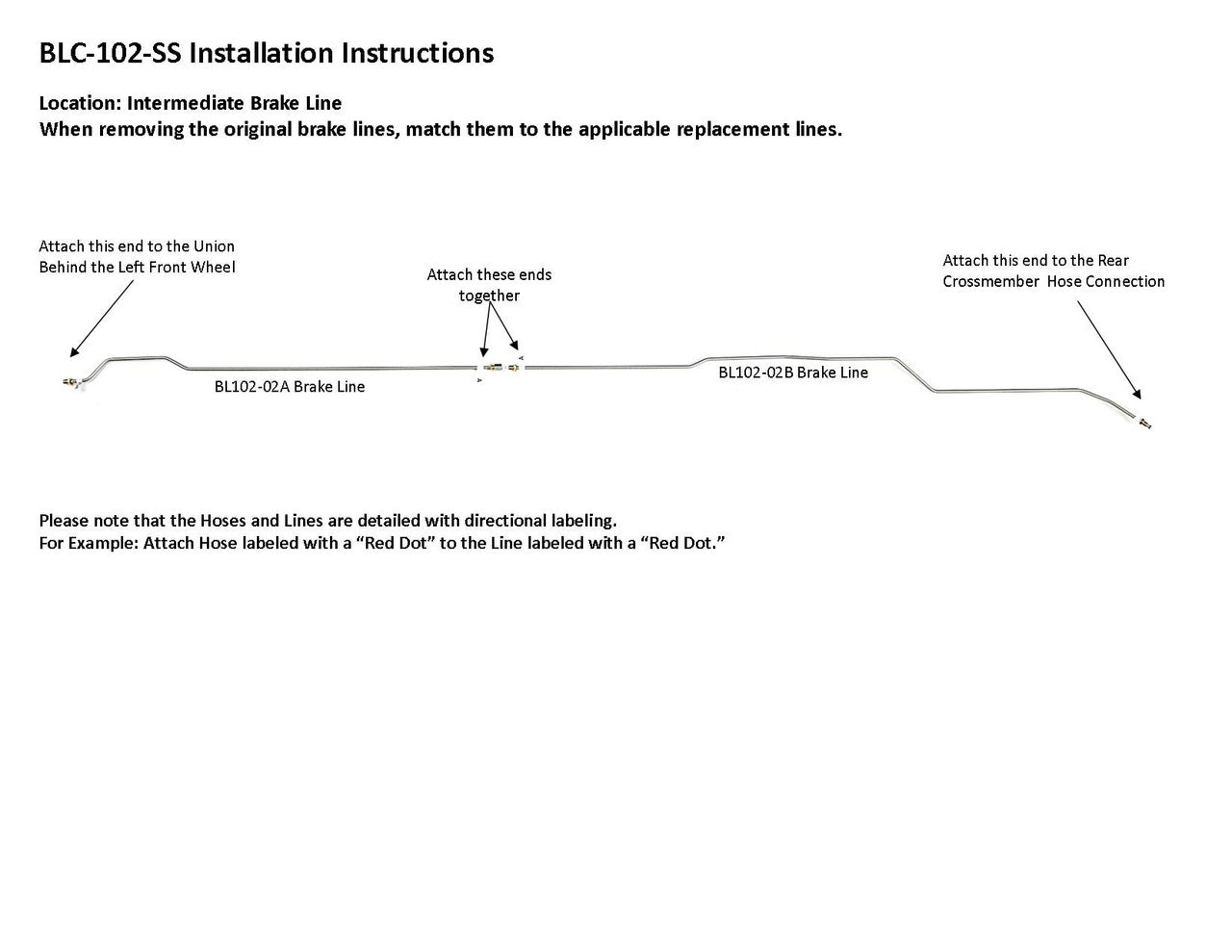 Chevy Suburban Intermediate Brake Line 1999 K1500/2500 4WD 5.7L BLC-102-SS1E Stainless Steel