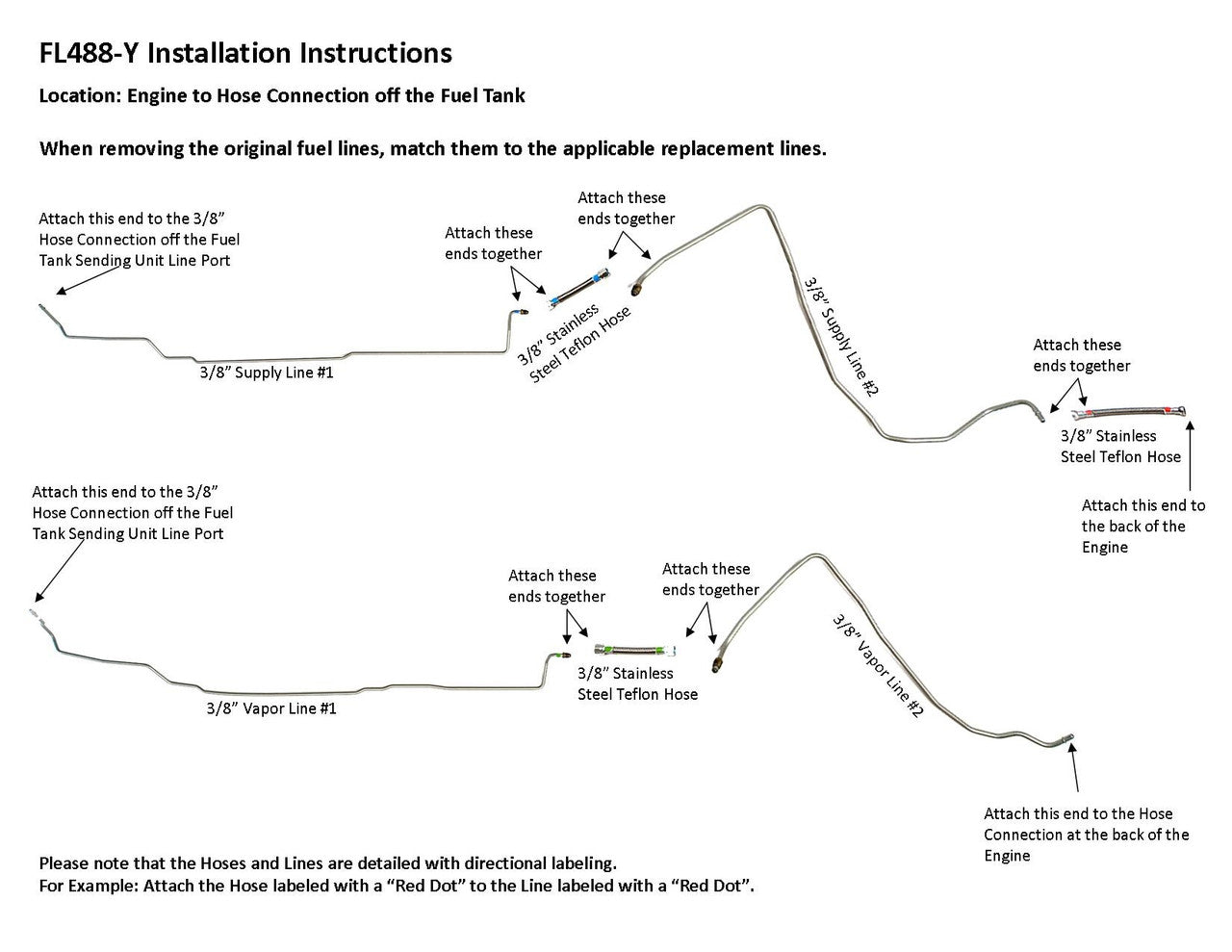Chevy Silverado Fuel Line Set 2006 C/K1500HD Crew Cab 6.5ft Bed 6.0L FL488-Y1B