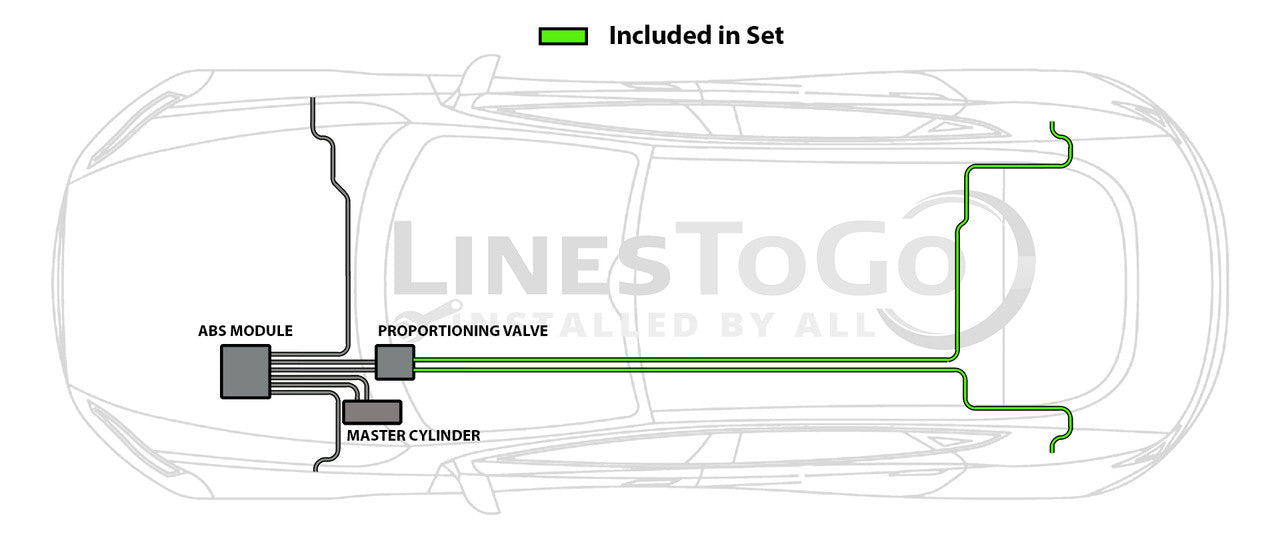 Acura TL Rear Brake Line Set 1999 BL-1107-SS1A Stainless Steel