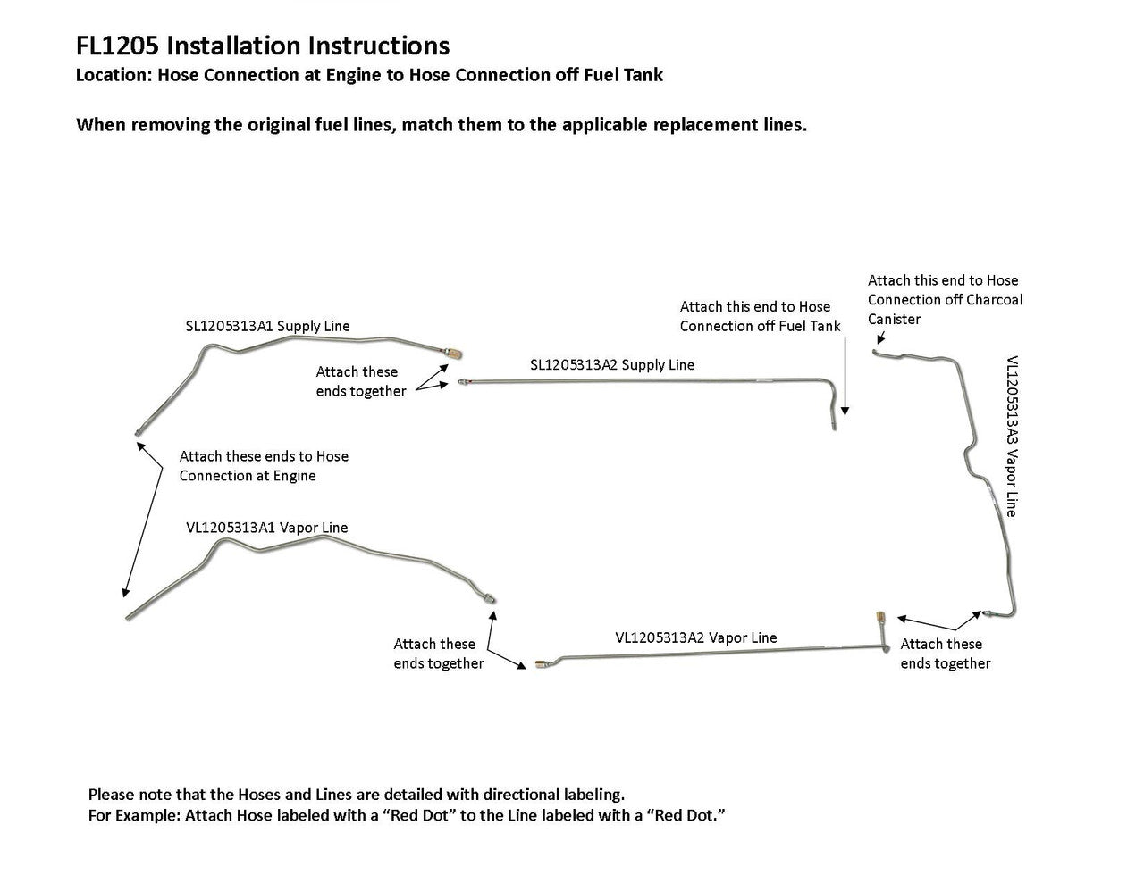Juego de tuberías de combustible para Toyota Corolla 2008 1.8L FL1205-1F
