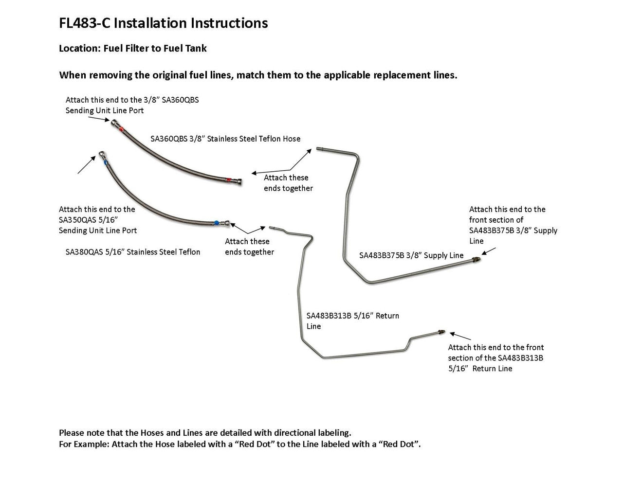 GMC Safari Rear Fuel Line Set 2004 FL483-C2H