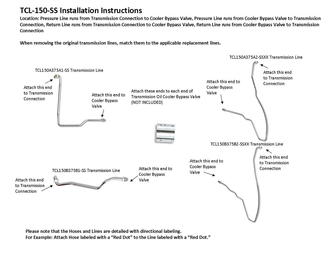Jeep Wrangler Transmission Line Set 2016 w/Automatic Transmission 3.6L TCL-150-SS1E Stainless Steel